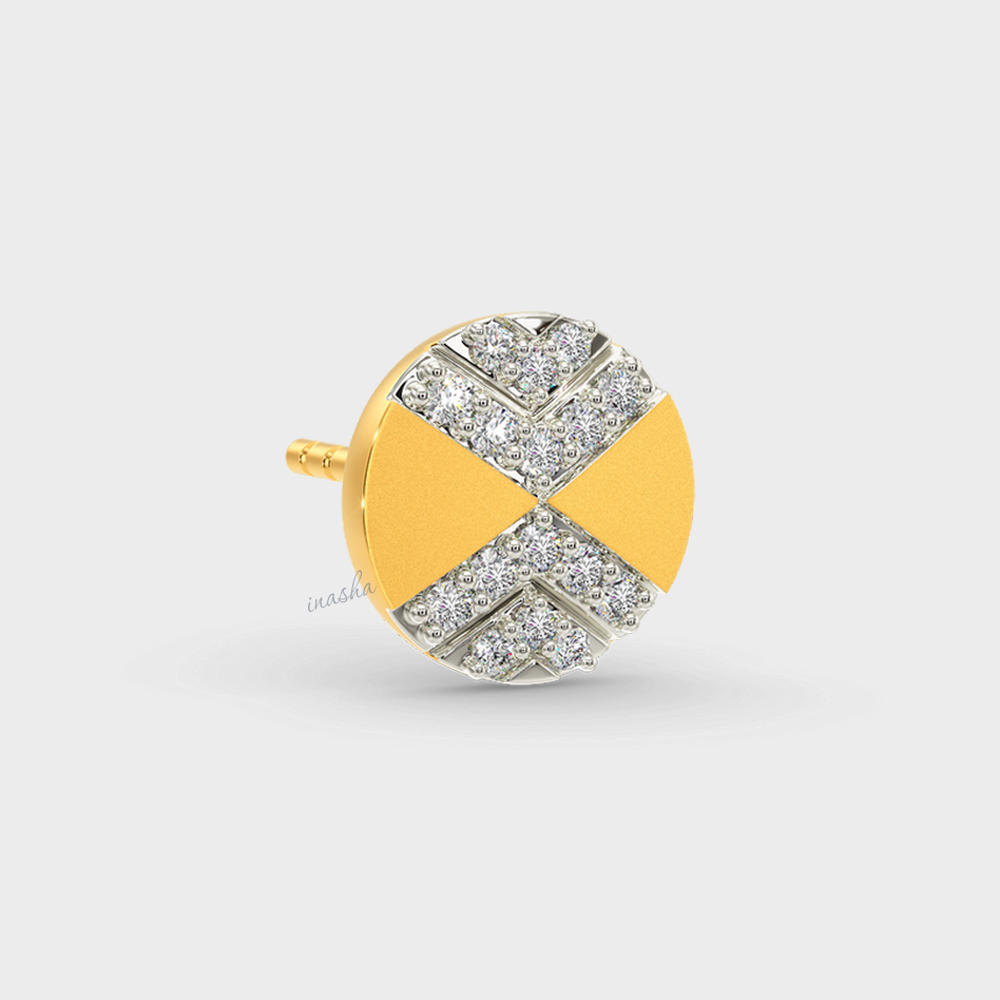 0.08 Ct Lab-Grown Round Diamond Men’s Stud In 14K Yellow Gold – GLI Certified