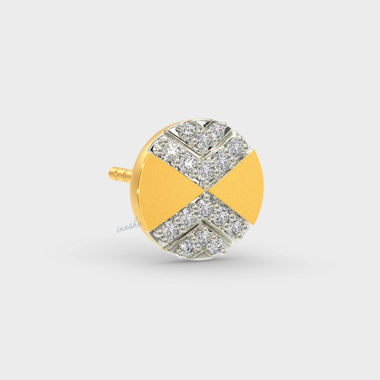 0.08 Ct Lab-Grown Round Diamond Men’s Stud In 14K Yellow Gold – GLI Certified