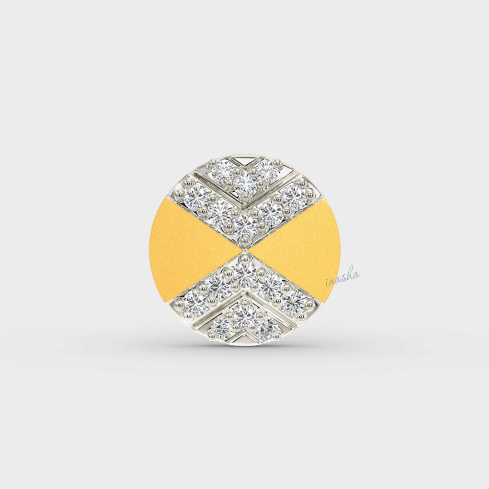 GLI Certified 0.08 Ct Men’s Lab-Grown Diamond Stud Earring In Hallmarked Yellow Gold