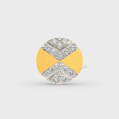 GLI Certified 0.08 Ct Men’s Lab-Grown Diamond Stud Earring In Hallmarked Yellow Gold