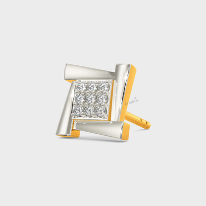 GLI Certified 0.05 Ct Men’s Lab-Grown Diamond Stud Earring In Yellow Gold