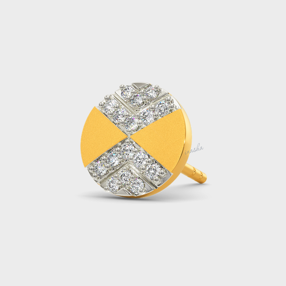 Luxury 0.08 Ct Lab-Grown Diamond Men’s Stud In 14K Yellow Gold