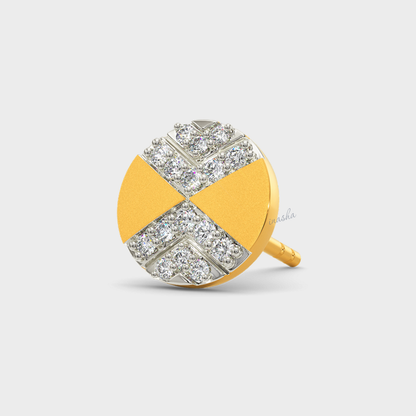 Luxury 0.08 Ct Lab-Grown Diamond Men’s Stud In 14K Yellow Gold