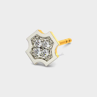 Minimalist Men’s Lab-Grown Round Diamond Stud In 14K Hallmarked Yellow Gold