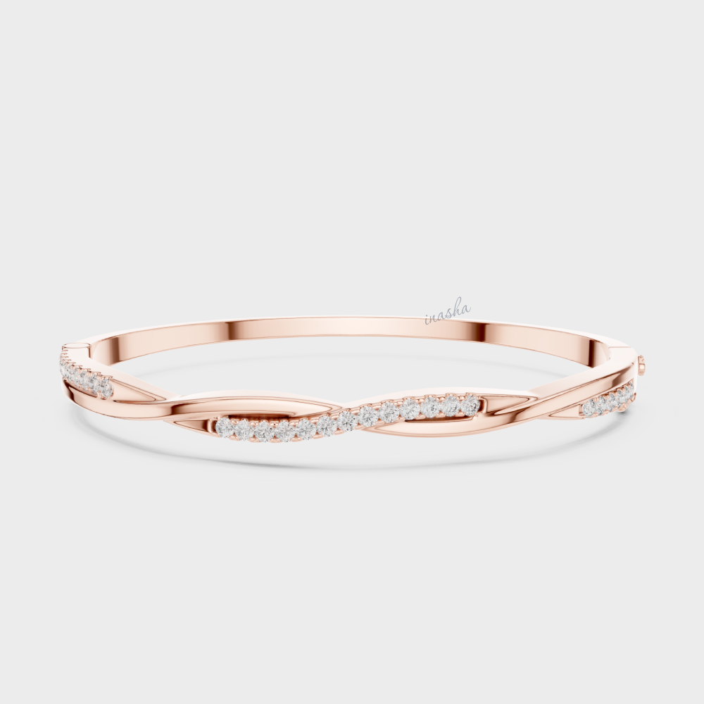 Certified Lab Diamond Kada Bracelet Rose Gold Jewellery