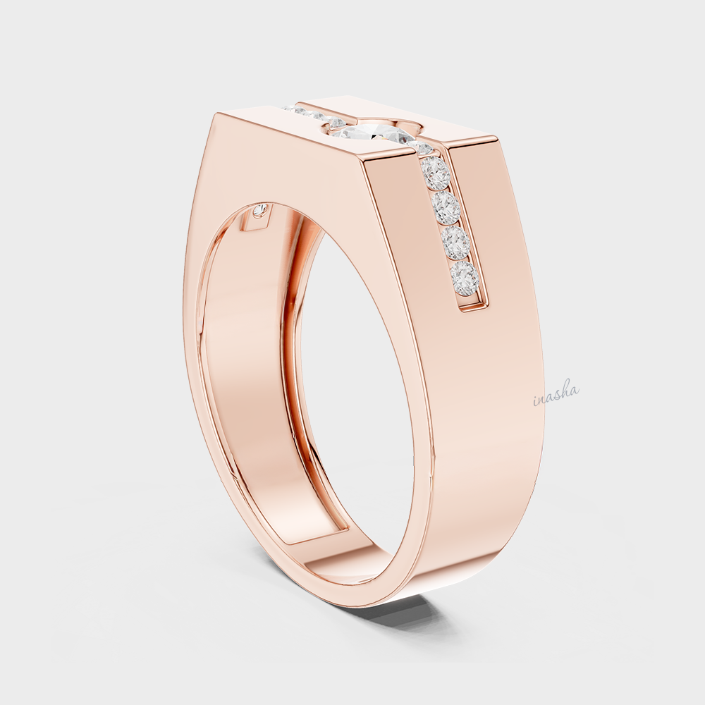 rose gold lab grown diamond men’s ring