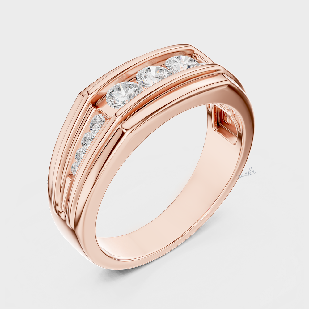 Men’s lab grown diamond engagement ring round cut