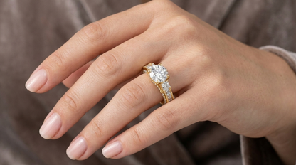 4.34 Ct Round & Princess Cut Lab-Grown Diamond Ring
