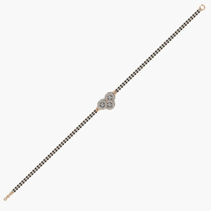 Unique rose gold Mangalsutra featuring a Gli certified round lab diamond