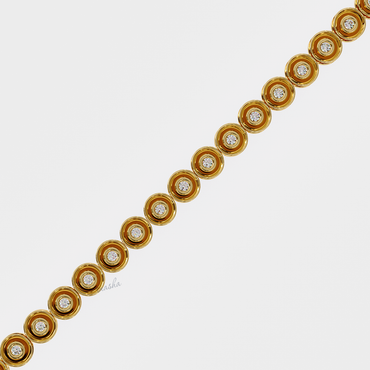 Certified Yellow Gold Tennis Bracelet with Lab-Created Diamonds