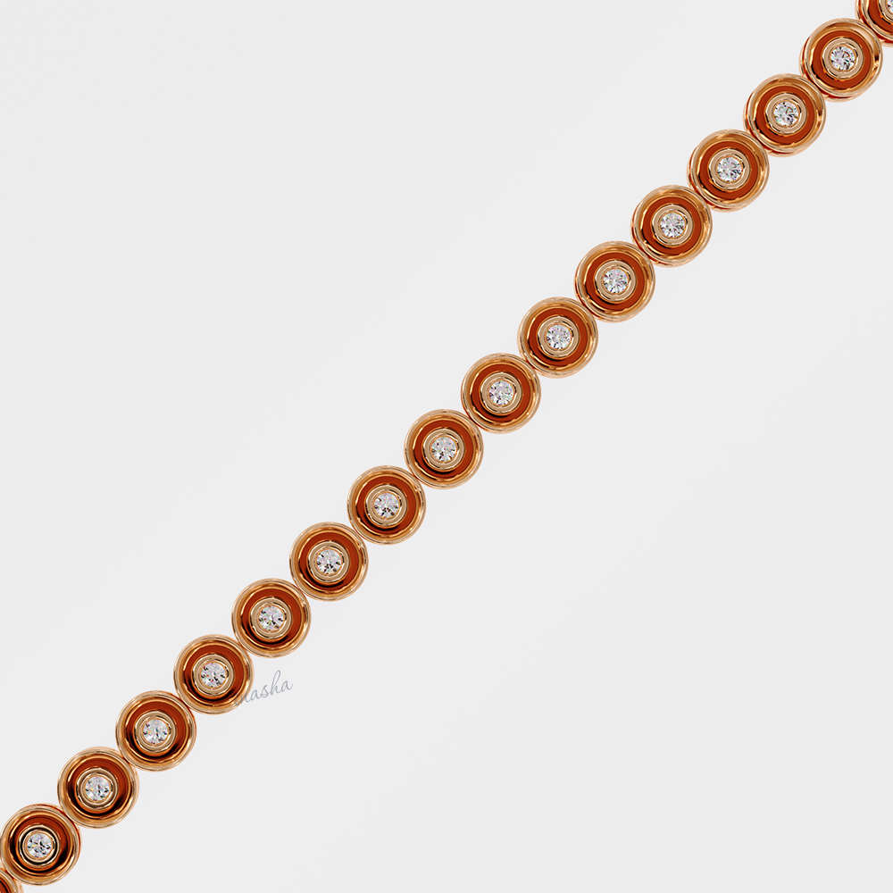 Certified Rose Gold Tennis Bracelet with Lab-Created Diamonds