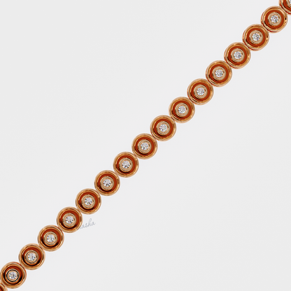 Certified Rose Gold Tennis Bracelet with Lab-Created Diamonds