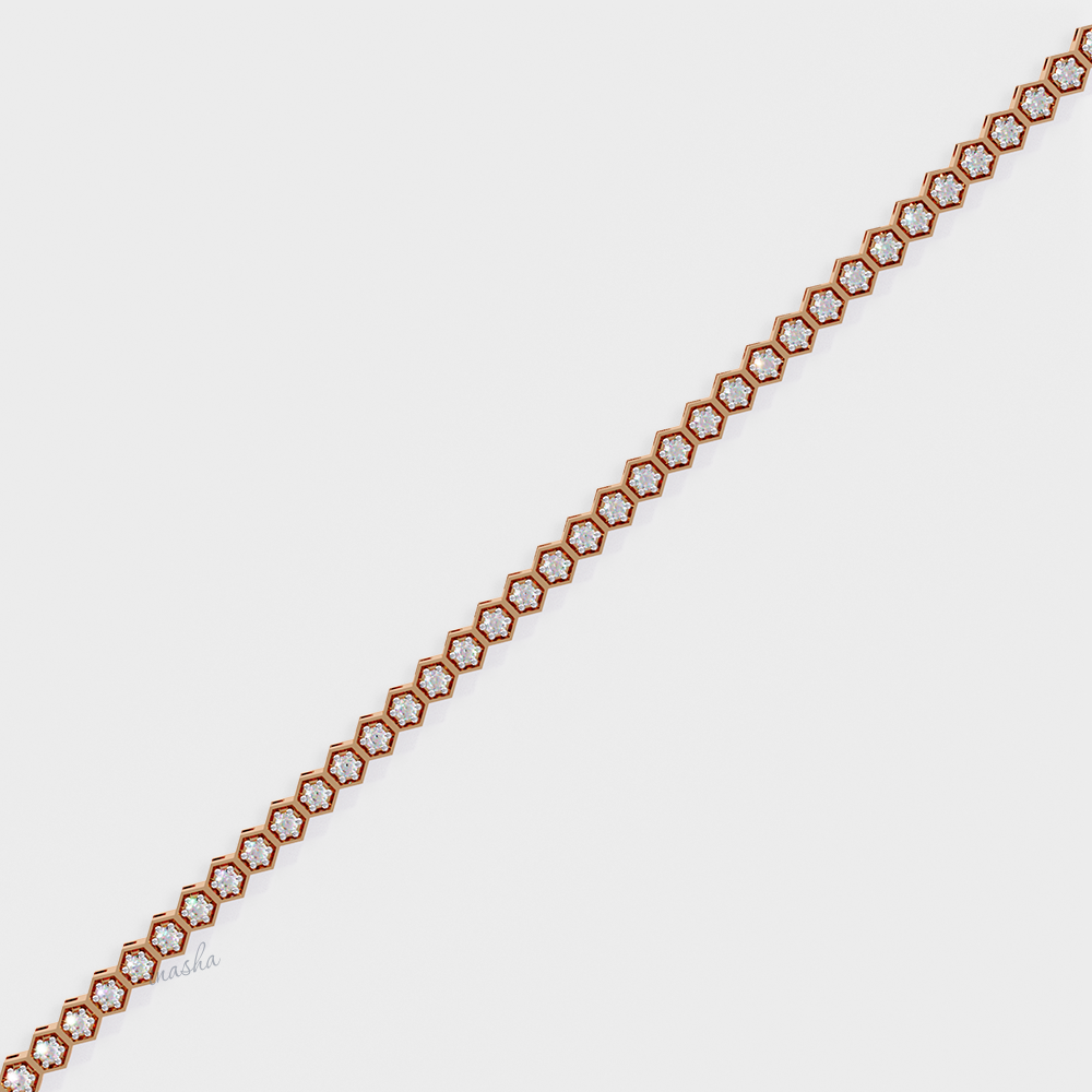 Luxury Rose Gold Lab-Grown Diamond Tennis Bracelet