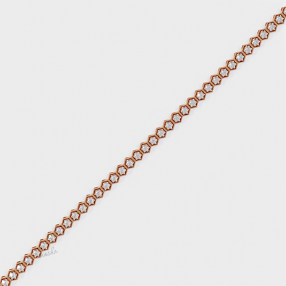 Luxury Rose Gold Lab-Grown Diamond Tennis Bracelet