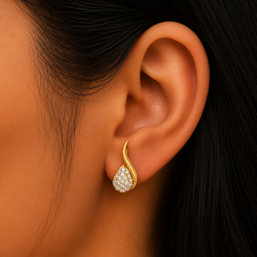  Round Lab Grown Diamond Stud Earrings In 9K Yellow Gold 