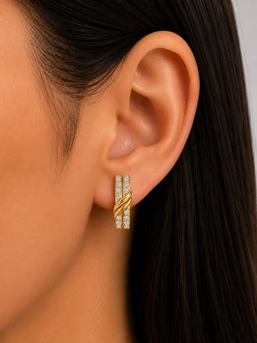 Lab-Grown Diamond Hoops In Premium 18k Yellow Gold