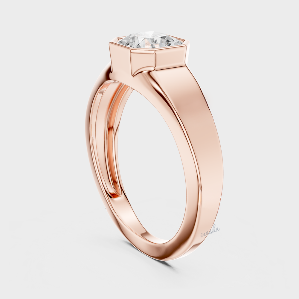 Luxury men’s square radiant diamond ring