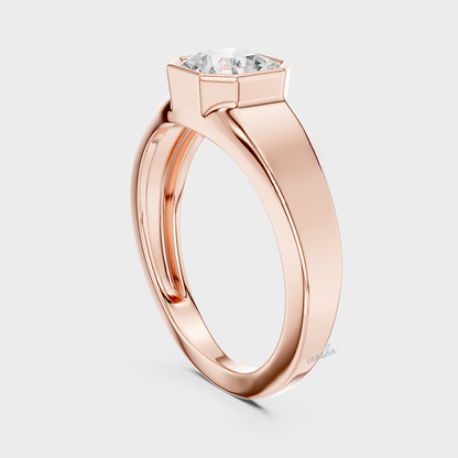 Luxury men’s square radiant diamond ring