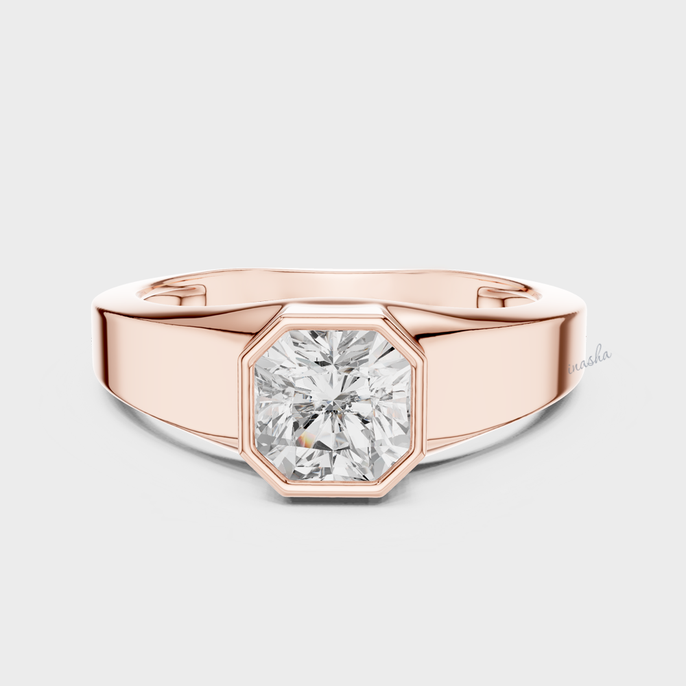 Modern men’s lab grown diamond ring