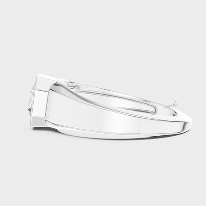 Modern men’s lab grown diamond ring