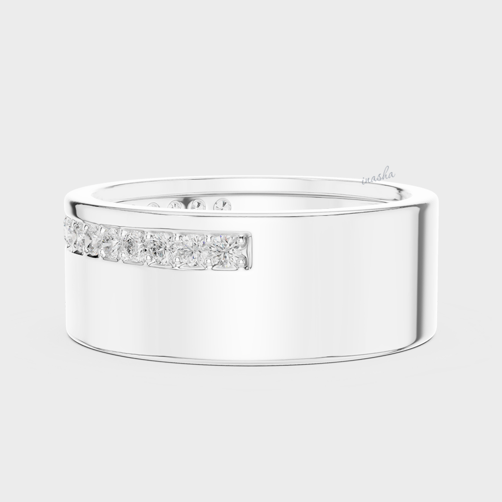 Platinum Men's ring with diamond accents 