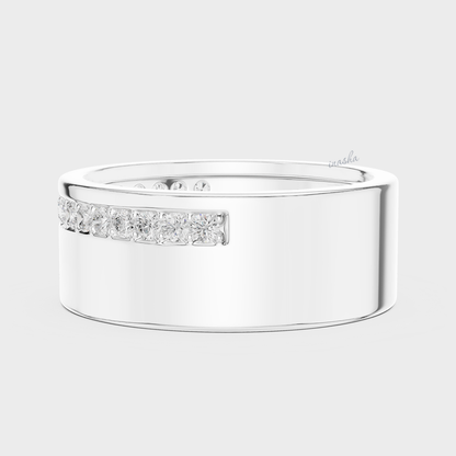 Platinum Men's ring with diamond accents 