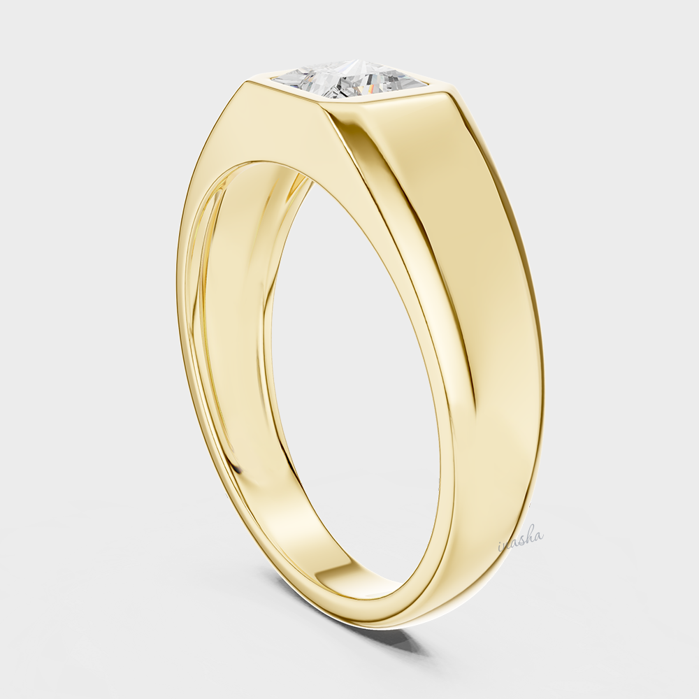 Men’s princess cut lab grown diamond ring