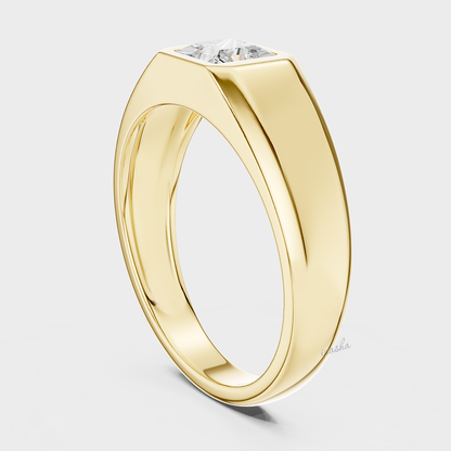 Men’s princess cut lab grown diamond ring