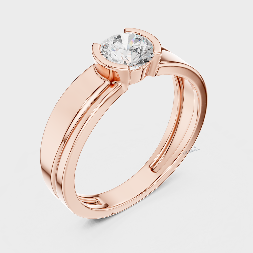 Luxury IGI certified round cut lab-grown diamond men’s ring rose gold, fine custom jewellery