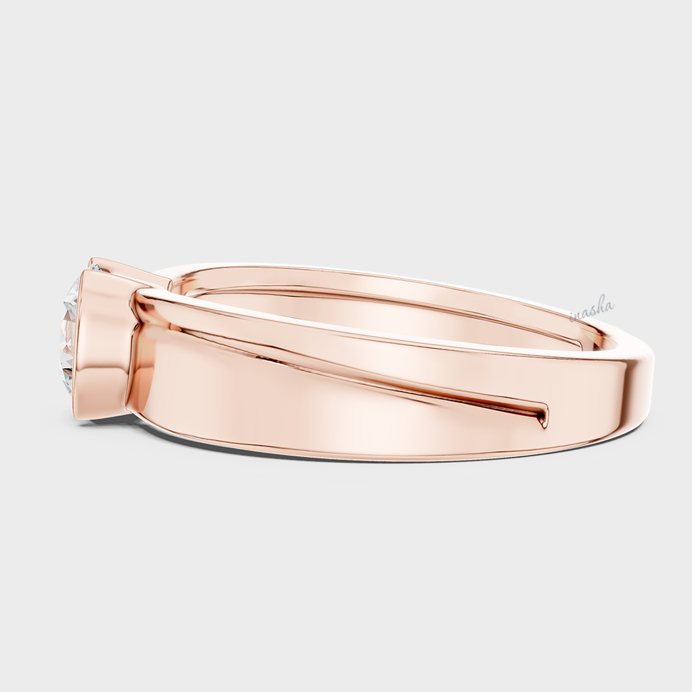 IGI certified round cut lab-grown diamond men’s ring rose gold, premium hallmark jewellery, elegant look