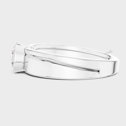 Designer IGI certified lab-grown diamond men’s ring in white gold / platinum, round cut, premium jewellery