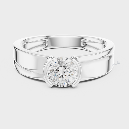 IGI certified round cut lab-grown diamond men’s ring white gold / platinum, premium hallmark fine jewellery