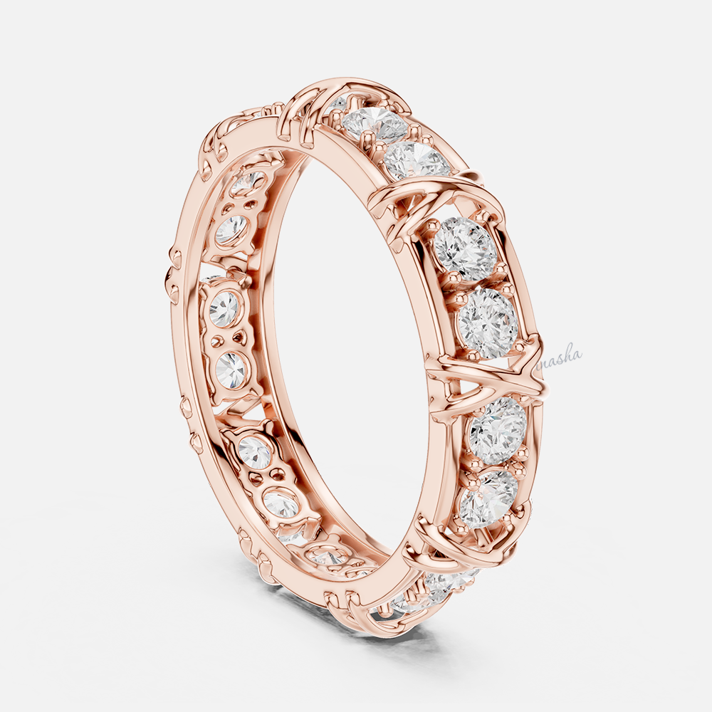 Luxury lab grown diamond men’s wedding band rose gold
