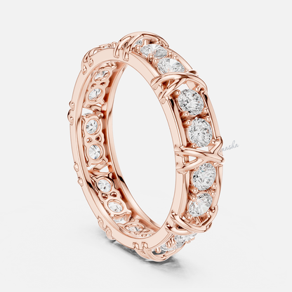 Luxury lab grown diamond men’s wedding band rose gold