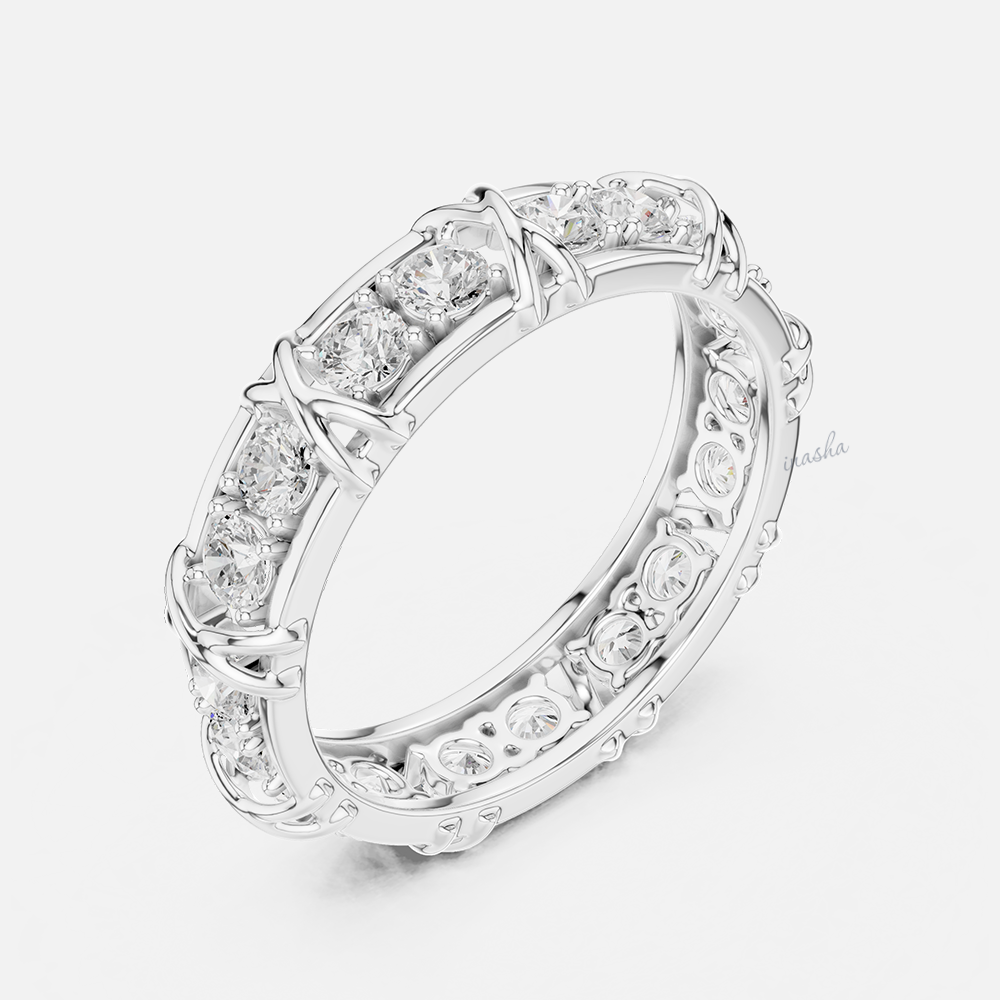 Luxury lab grown diamond men’s wedding band white gold