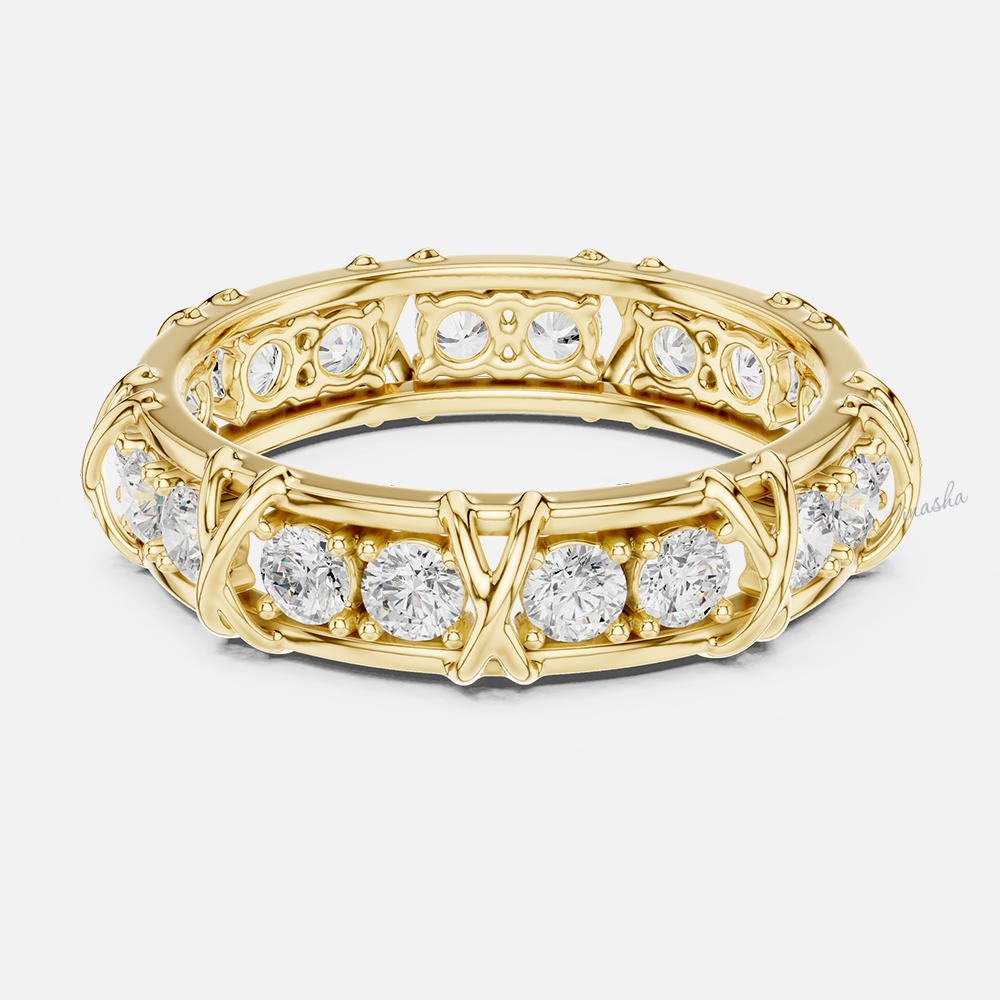 Premium lab grown diamond men’s band crafted in yellow gold