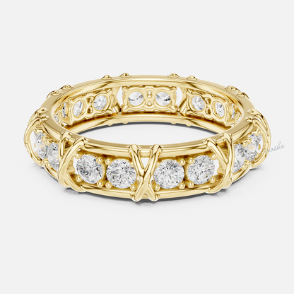 Premium lab grown diamond men’s band crafted in yellow gold