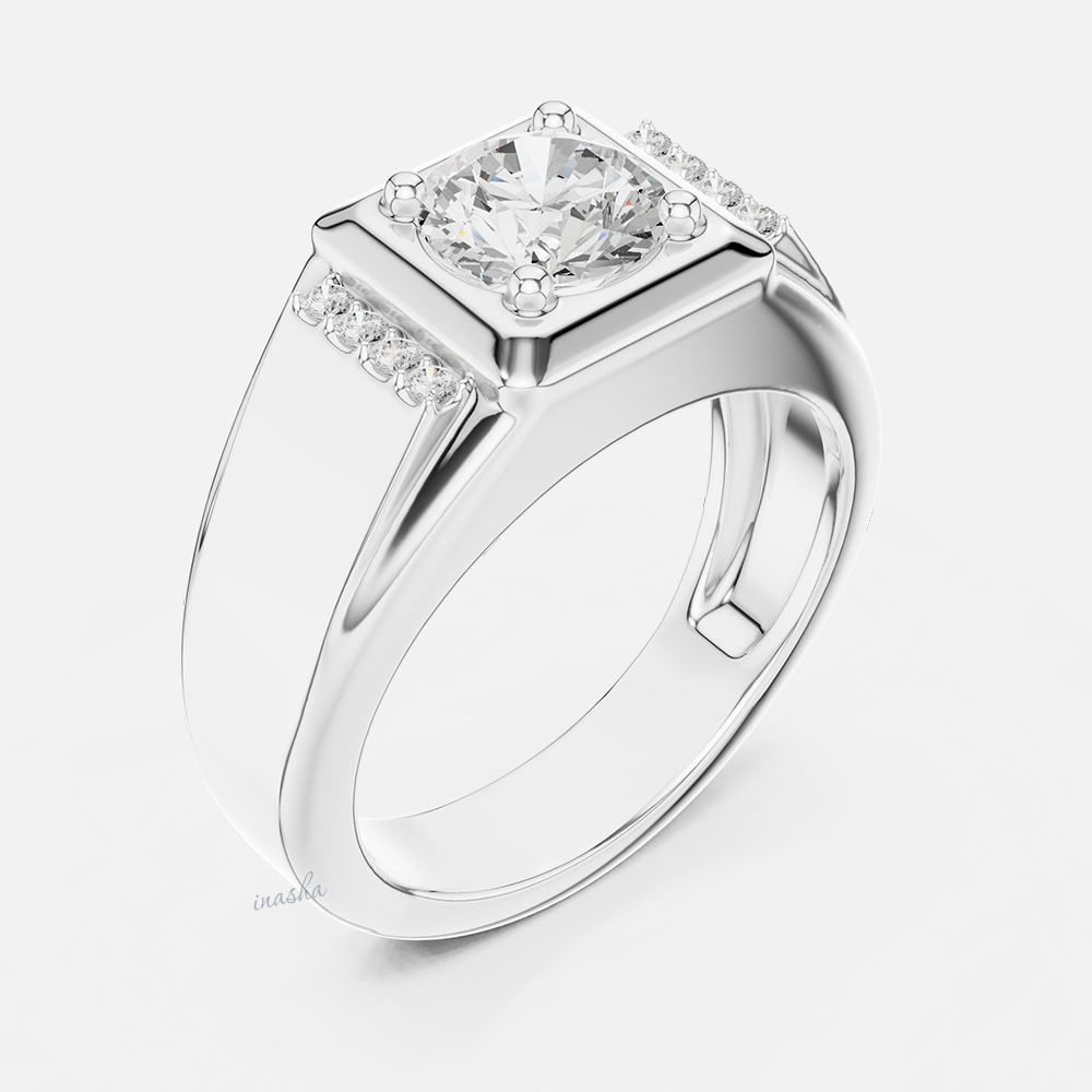 Luxury lab diamond men ring white gold platinum jewellery