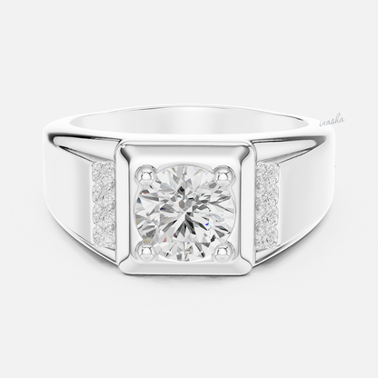 Lab grown diamond men’s ring crafted in 950 platinum