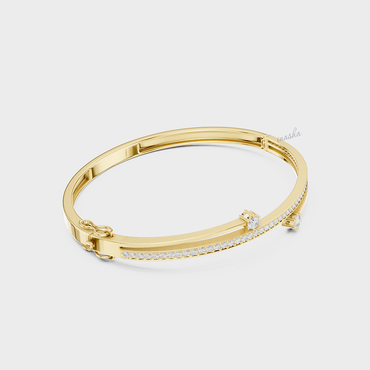Yellow Gold Diamond Bracelet For Anniversary Gift