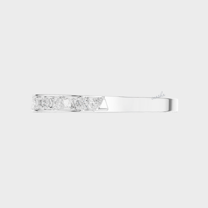 Multi-Shape Lab-Grown Diamond Kada Bracelet | 3.52 Ct | Pear, Marquise, Oval, Emerald | Hallmark Gold