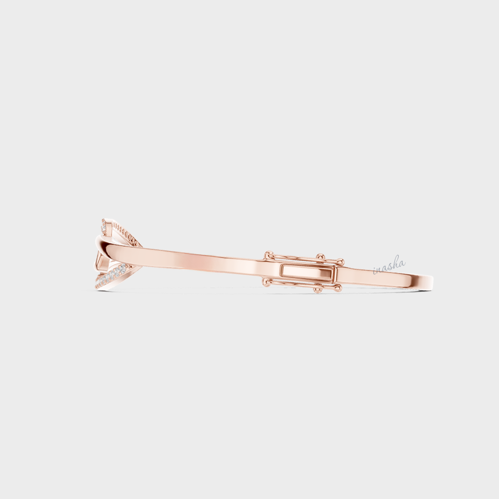 Round Cut Lab-Grown Diamond Kada Bracelet | 0.33 Ct | Certified | Hallmark Gold & Platinum