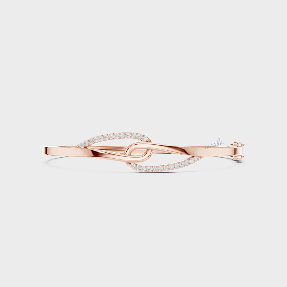 Round Cut Lab-Grown Diamond Kada Bracelet | 0.33 Ct | Certified | Hallmark Gold & Platinum