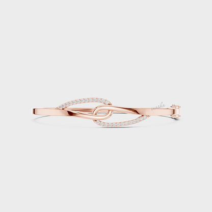 Round Cut Lab-Grown Diamond Kada Bracelet | 0.33 Ct | Certified | Hallmark Gold & Platinum