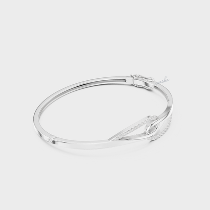 Round Cut Lab-Grown Diamond Kada Bracelet | 0.33 Ct | Certified | Hallmark Gold & Platinum