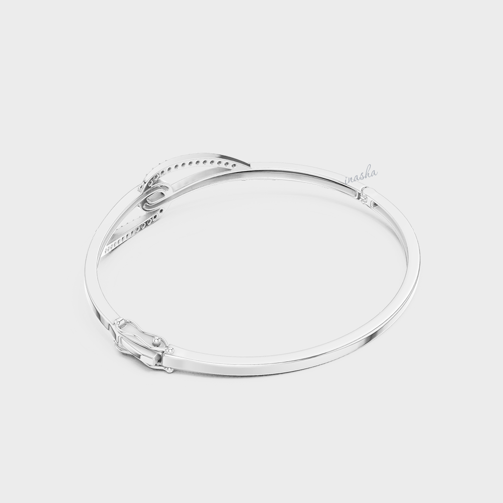 Round Cut Lab-Grown Diamond Kada Bracelet | 0.33 Ct | Certified | Hallmark Gold & Platinum