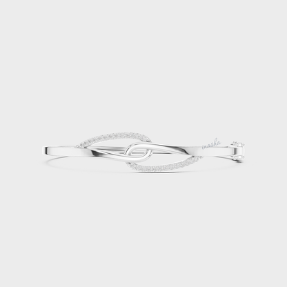 Round Cut Lab-Grown Diamond Kada Bracelet | 0.33 Ct | Certified | Hallmark Gold & Platinum