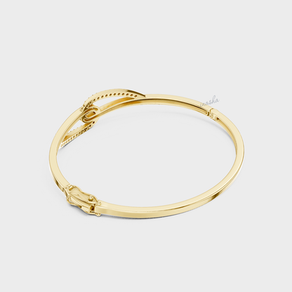 Round Cut Lab-Grown Diamond Kada Bracelet | 0.33 Ct | Certified | Hallmark Gold & Platinum