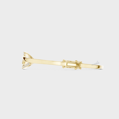 Round Cut Lab-Grown Diamond Kada Bracelet | 0.33 Ct | Certified | Hallmark Gold & Platinum