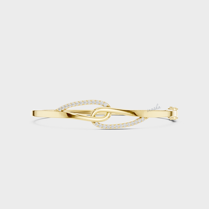 Round Cut Lab-Grown Diamond Kada Bracelet | 0.33 Ct | Certified | Hallmark Gold & Platinum